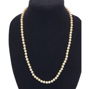 Vintage Glass Hand Knotted Pearl Necklace